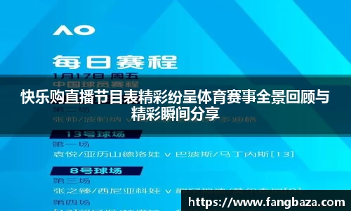 快乐购直播节目表精彩纷呈体育赛事全景回顾与精彩瞬间分享