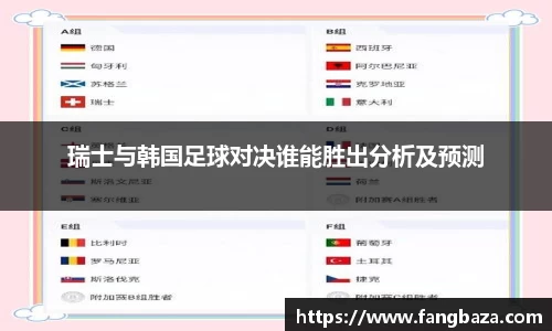 瑞士与韩国足球对决谁能胜出分析及预测