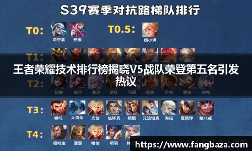 王者荣耀技术排行榜揭晓V5战队荣登第五名引发热议